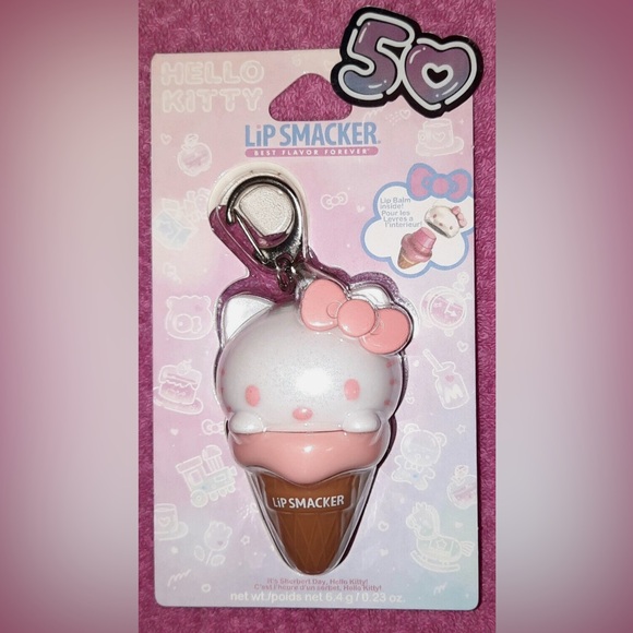 NWT Hello Kitty Lip Smacker Lip Balm Keychain Sherbert Day - Picture 1 of 1